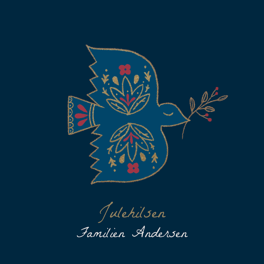 Fotokort — Due - marineblå