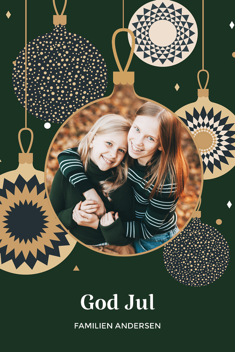 Fotokort — Foto i julekuler