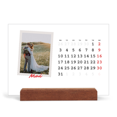 Bordkalender med trestativ - Liggende  — Signert trykk [kalender-forside]