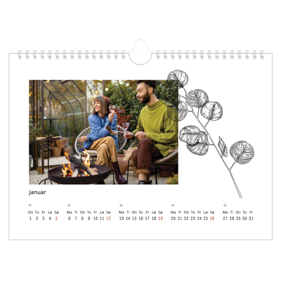 Fotokalender A4 — Blomstertegninger [Januar]