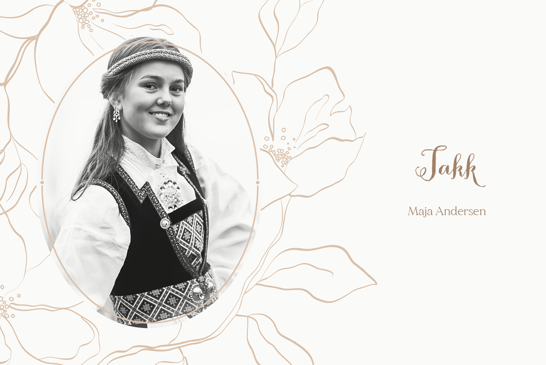 Takkekort — Blomsterlinjer