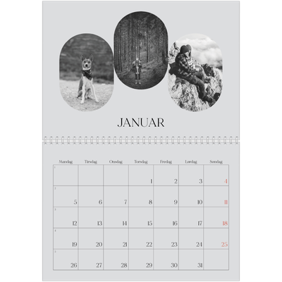 Fotokalender A4 dobbel (30 x 40 cm) — Den åpne veien [Januar]