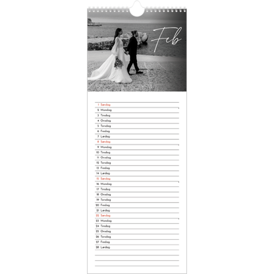 Fotokalender smal  — Elegant skrift [Februar]