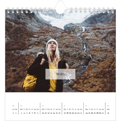 Månedskalender kvadratisk — Klassisk kalender [Mars]