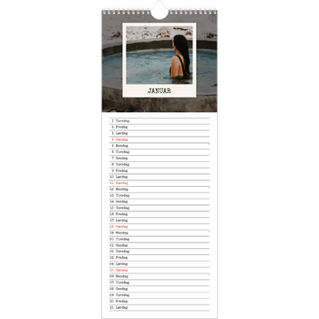 Fotokalender smal (15 x 40 cm) — Portrettredigeringen