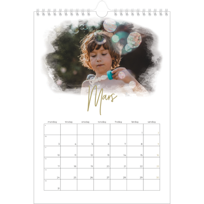 Fotokalender A4 (20 x 30 cm) — Diffuse bilderammer [Mars]