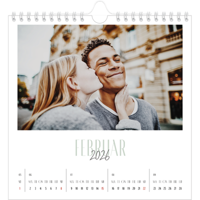 Månedskalender kvadratisk — Flere fonter [Februar]