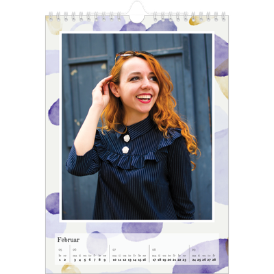 Fotokalender A4 (20 x 30 cm) — Akvarellformer [Februar]