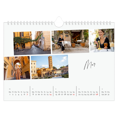 Fotokalender A4 — Byferie (hvit) [Mars]