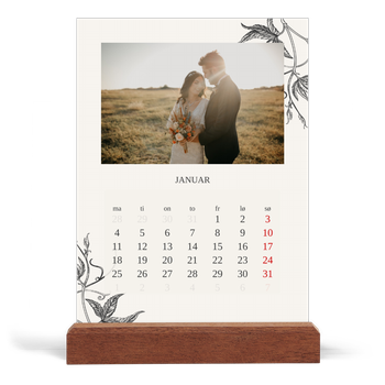 Bordkalender med trestativ - Stående — Blekk & blomst