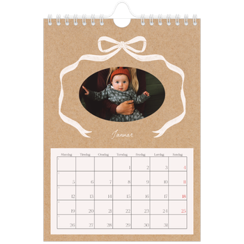 Fotokalender A5 — Ramme med sløyfe
