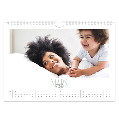 Fotokalender A4 — Flere fonter [Mars]