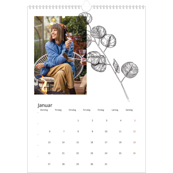 Fotokalender A3 — Blomstertegninger