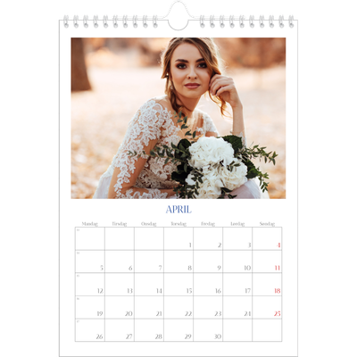 Fotokalender A4 (20 x 30 cm) — Klassisk kobolt [April]