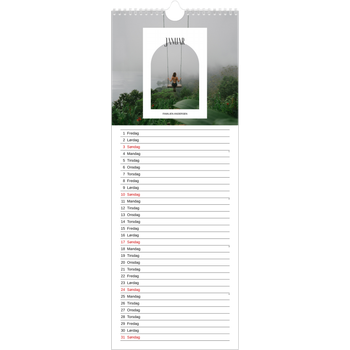 Fotokalender smal (15 x 40 cm) — Den åpne buen
