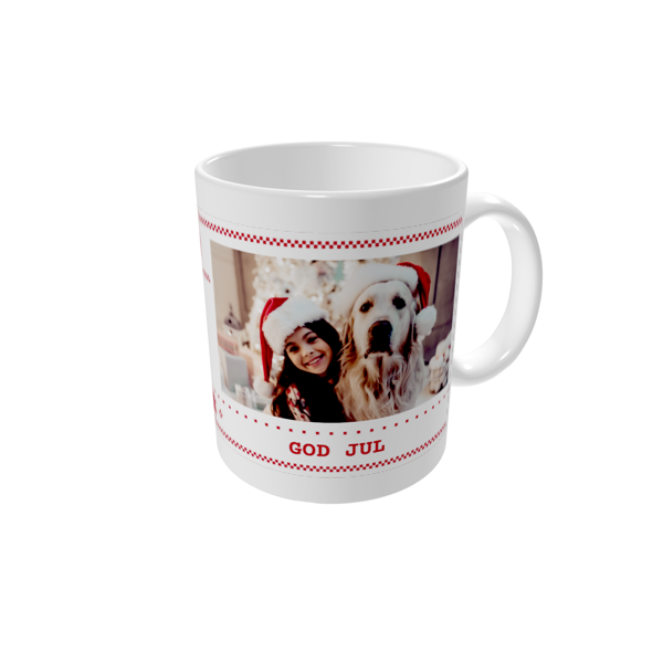 Kopp med bilde — Pixel-jul i rødt