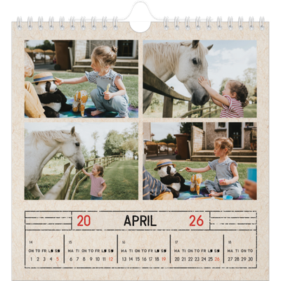 Månedskalender kvadratisk — Stempeleffekt [April]