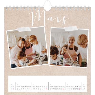 Månedskalender kvadratisk — Scrapbook kalender [Mars]