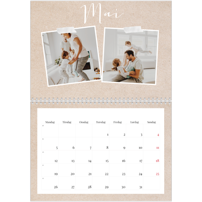 Fotokalender A4 dobbel (30 x 40 cm) — Scrapbook kalender [kalender-forside]