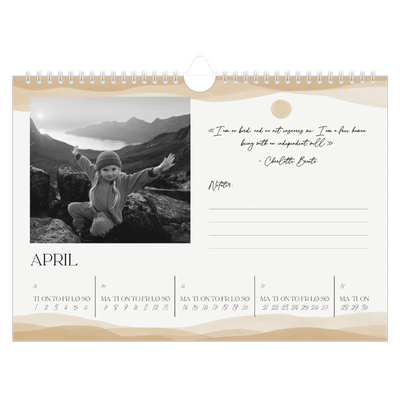 Fotokalender A4 — Velvære-sitater [April]