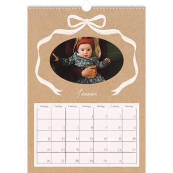 Fotokalender A3 — Ramme med sløyfe