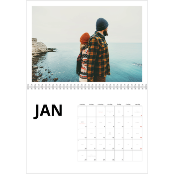 Fotokalender A4 dobbel — Hvit kalender