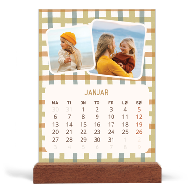 Bordkalender med trestativ - Stående — Retro mønstre [Januar]