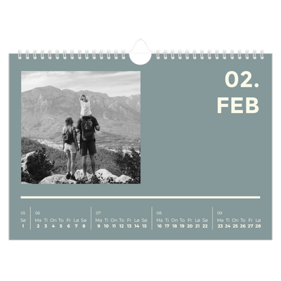 Fotokalender A4 — Moderne og dristig [Februar]