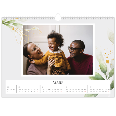 Fotokalender A3 — Naturlig akvarell [Mars]