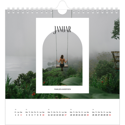 Månedskalender kvadratisk — Den åpne buen [Januar]