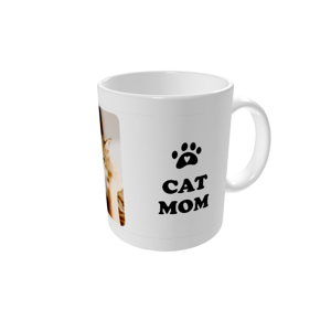 Kopp med bilde — Cat mom - hvit