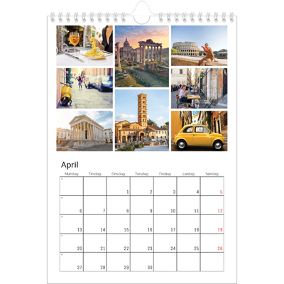 Fotokalender A4 (20 x 30 cm) — Bilderutenett [April]