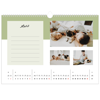 Fotokalender A3 — Kalender med "To do"-liste [Mars]