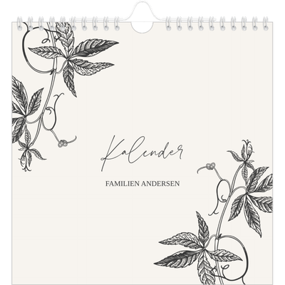 Månedskalender kvadratisk — Blekk & blomst [kalender-forside]