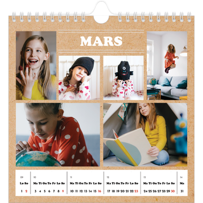 Månedskalender kvadratisk — Magasinstil [Mars]