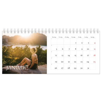 Bordkalender med foto — Enkel serif-font