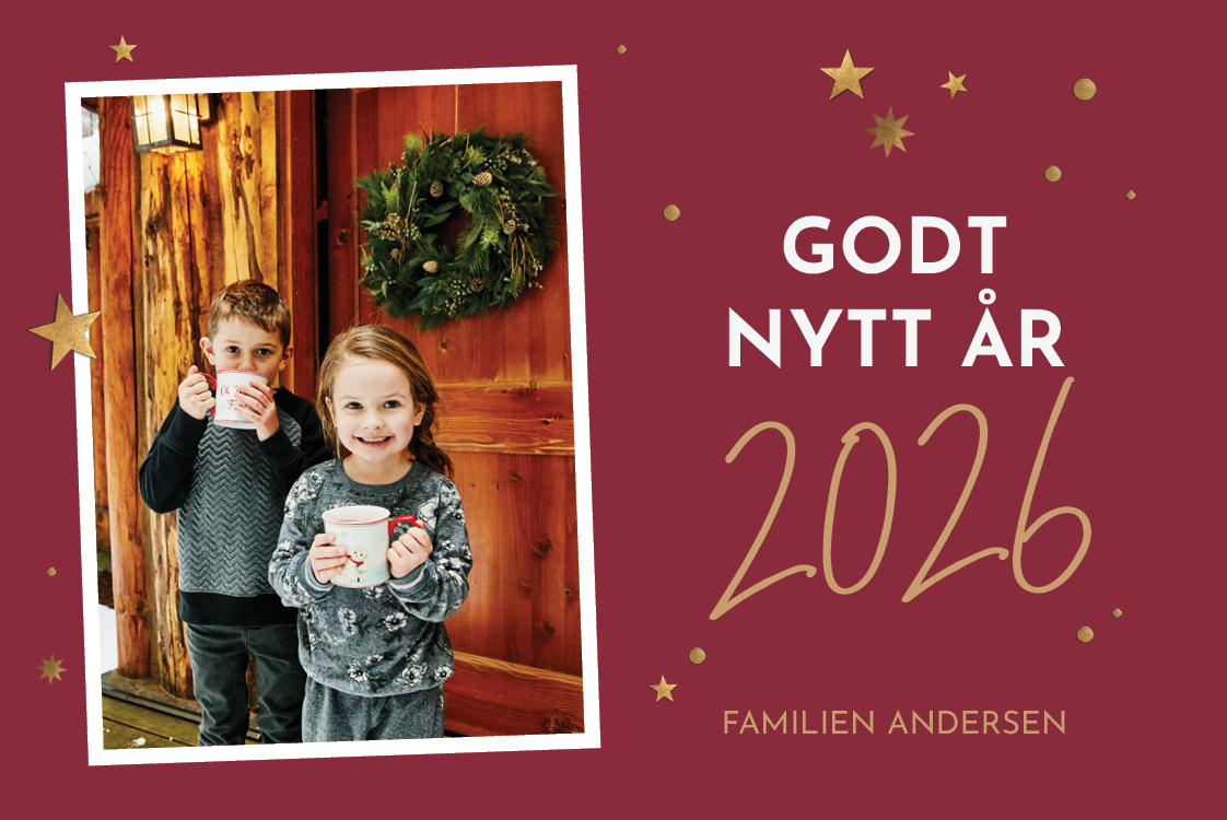 Fotokort — Burgunder &amp; gull