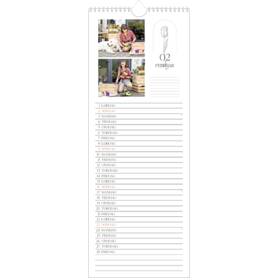 Fotokalender smal  — Enkel botanisk [Februar]