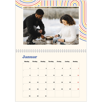Fotokalender A4 dobbel — Retro striper