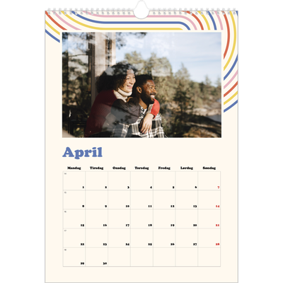 A3 Månedskalender — Retro striper [April]