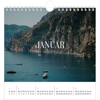 Månedskalender kvadratisk — Endeløs flukt [Januar]