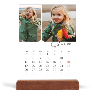 Bordkalender med trestativ - Stående — Øyeblikksbilder og skrift [Januar]