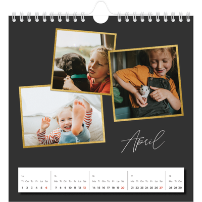 Månedskalender kvadratisk — Gode minner [April]