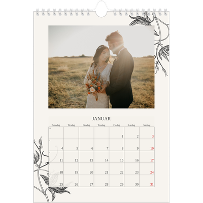 Fotokalender A4 (20 x 30 cm) — Blekk & blomst [Januar]