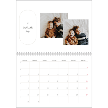Fotokalender A4 dobbel — Planleggeren