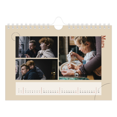 Fotokalender A5 — Asymmetrisk tekst [Mars]