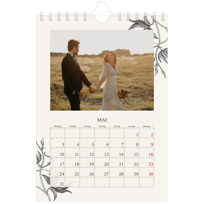 Fotokalender A5 — Blekk & blomst [Mai]