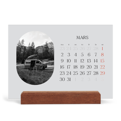 Bordkalender med trestativ - Liggende  — Den åpne veien [Mars]