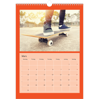 A3 Månedskalender — Skarpe farger [Mars]