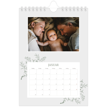 Fotokalender A5 — Håndtegnet blomster